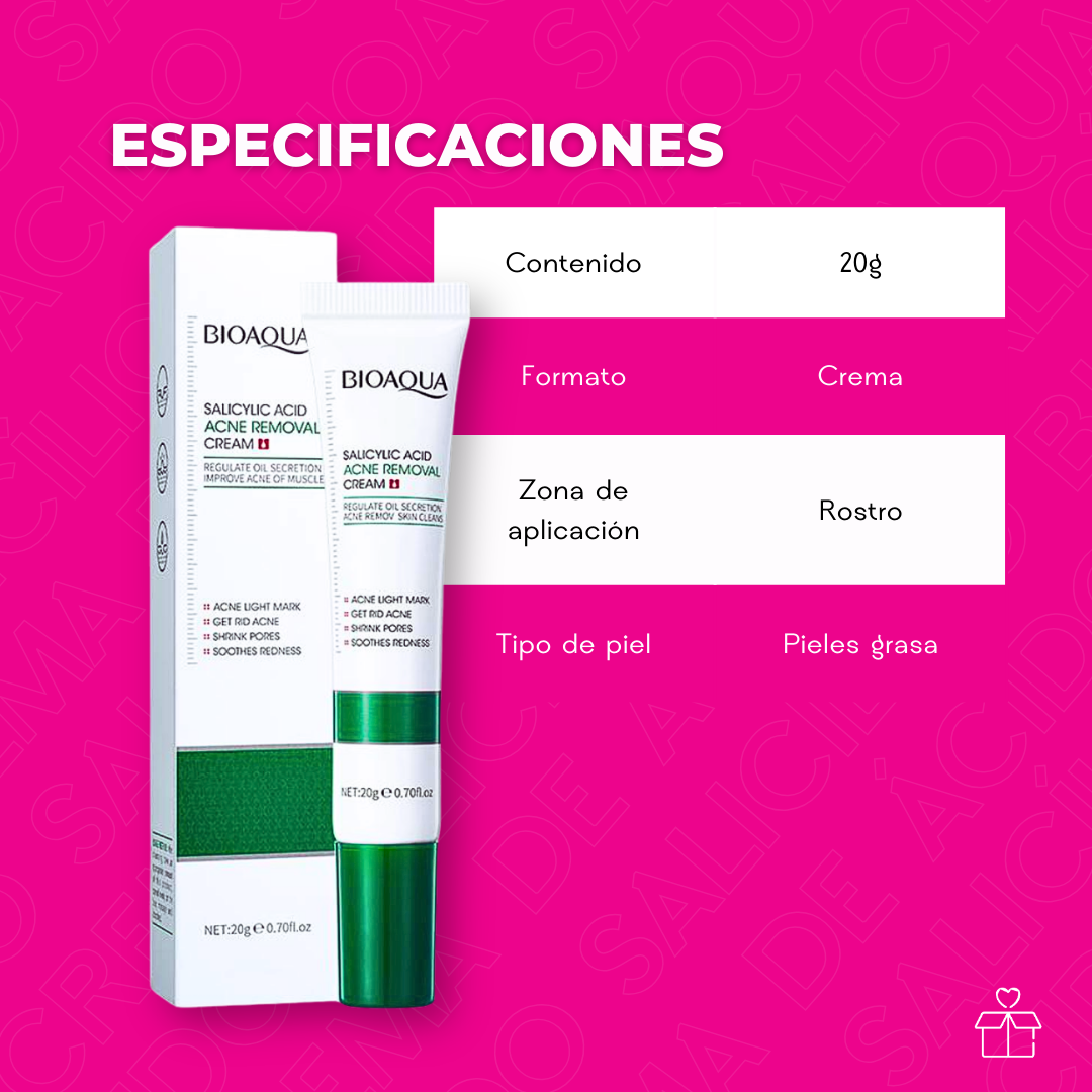 🌿 Crema Facial con Ácido Salicílico Bioaqua 🧴