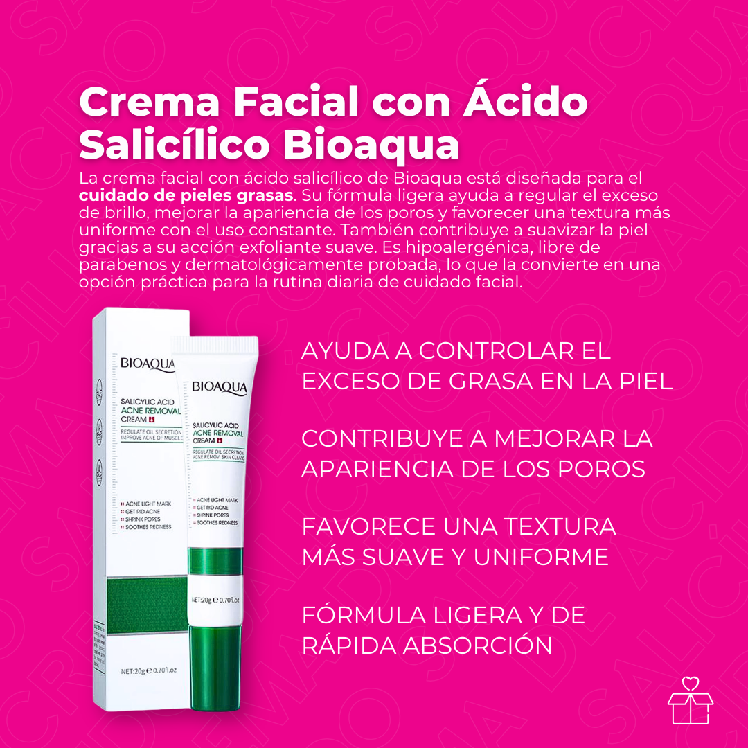 🌿 Crema Facial con Ácido Salicílico Bioaqua 🧴
