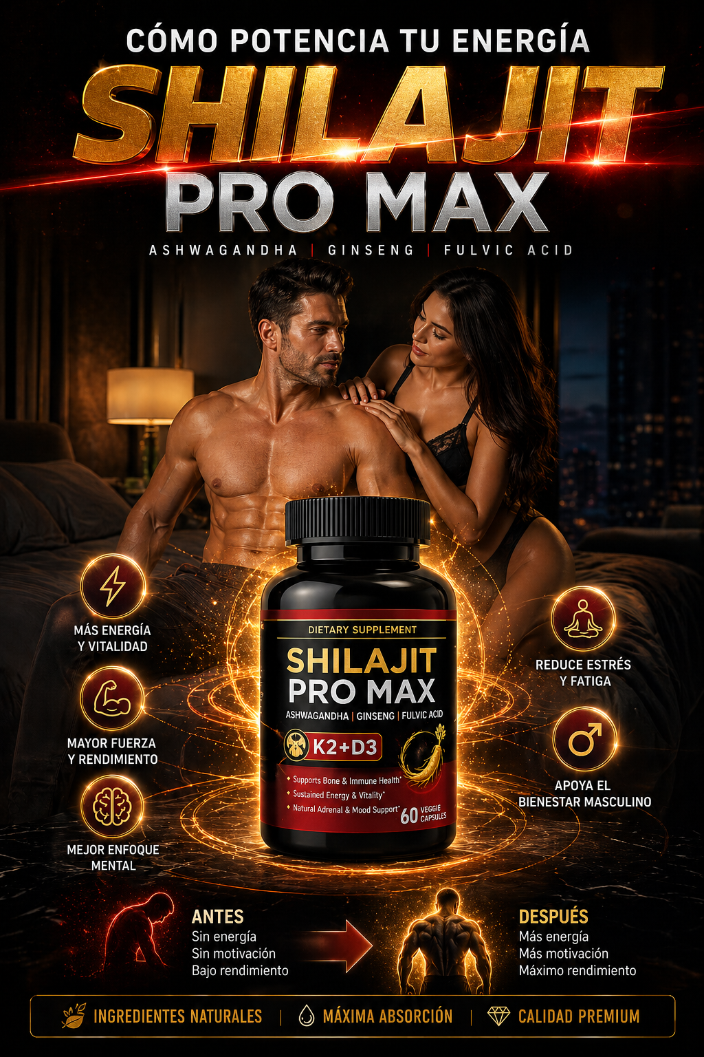 POTENCIADOR 🌿 SHILAJIT PRO MAX – Potencia de Alta Pureza 💊💪