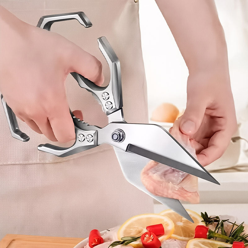 Tijeras de Cocina MULTIFUNCIONAL de Acero Inoxidable – Corta Pollo, Carne y Huesos Facilmente 🍗🥩🦴