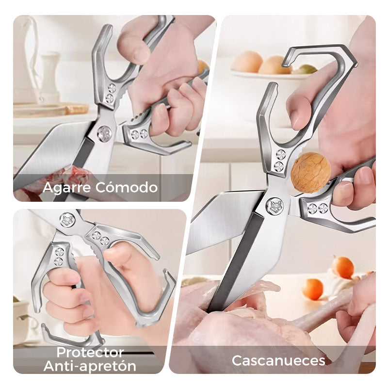Tijeras de Cocina MULTIFUNCIONAL de Acero Inoxidable – Corta Pollo, Carne y Huesos Facilmente 🍗🥩🦴