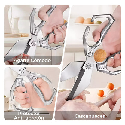 Tijeras de Cocina MULTIFUNCIONAL de Acero Inoxidable – Corta Pollo, Carne y Huesos Facilmente 🍗🥩🦴