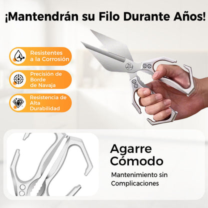 Tijeras de Cocina MULTIFUNCIONAL de Acero Inoxidable – Corta Pollo, Carne y Huesos Facilmente 🍗🥩🦴