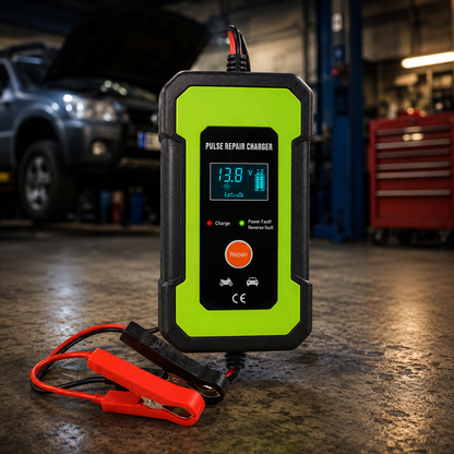 Cargador Inteligente de Batería para Motocicleta y Coche con Pantalla LCD Digital (RBA0100)