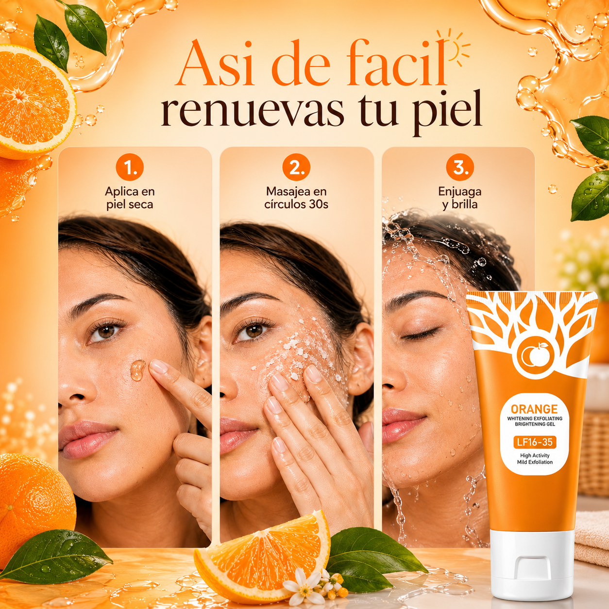 Orage® Gel Exfoliante Aclarante e Hidratante 🍊