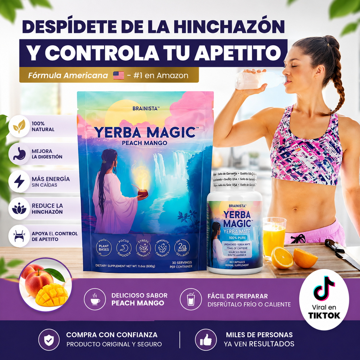 Yerba Magic® 🥭 Baja de peso con Té o Cápsulas 🍑 IMPORTADO 🇺🇸