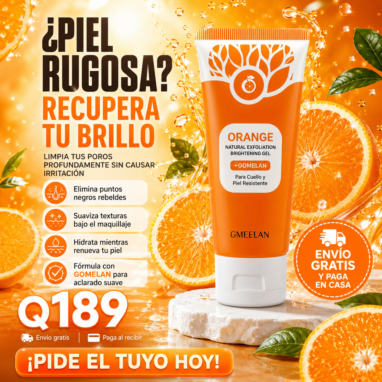 Orage® Gel Exfoliante Aclarante e Hidratante 🍊