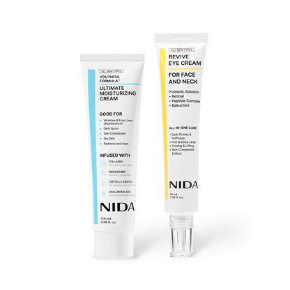 NIDA® Crema Hidratante Anti-Edad Coreana + Crema para Contorno de Ojos, ¡Empieza a cuidar tu piel desde hoy! 💁🏻‍♀️