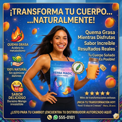Yerba Magic® 🥭 Baja de peso con Té o Cápsulas 🍑 IMPORTADO 🇺🇸