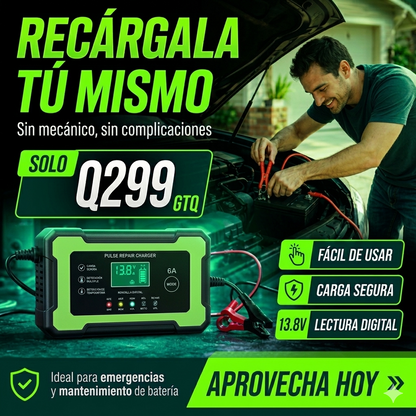 Cargador Inteligente de Batería para Motocicleta y Coche con Pantalla LCD Digital (RBA0100)