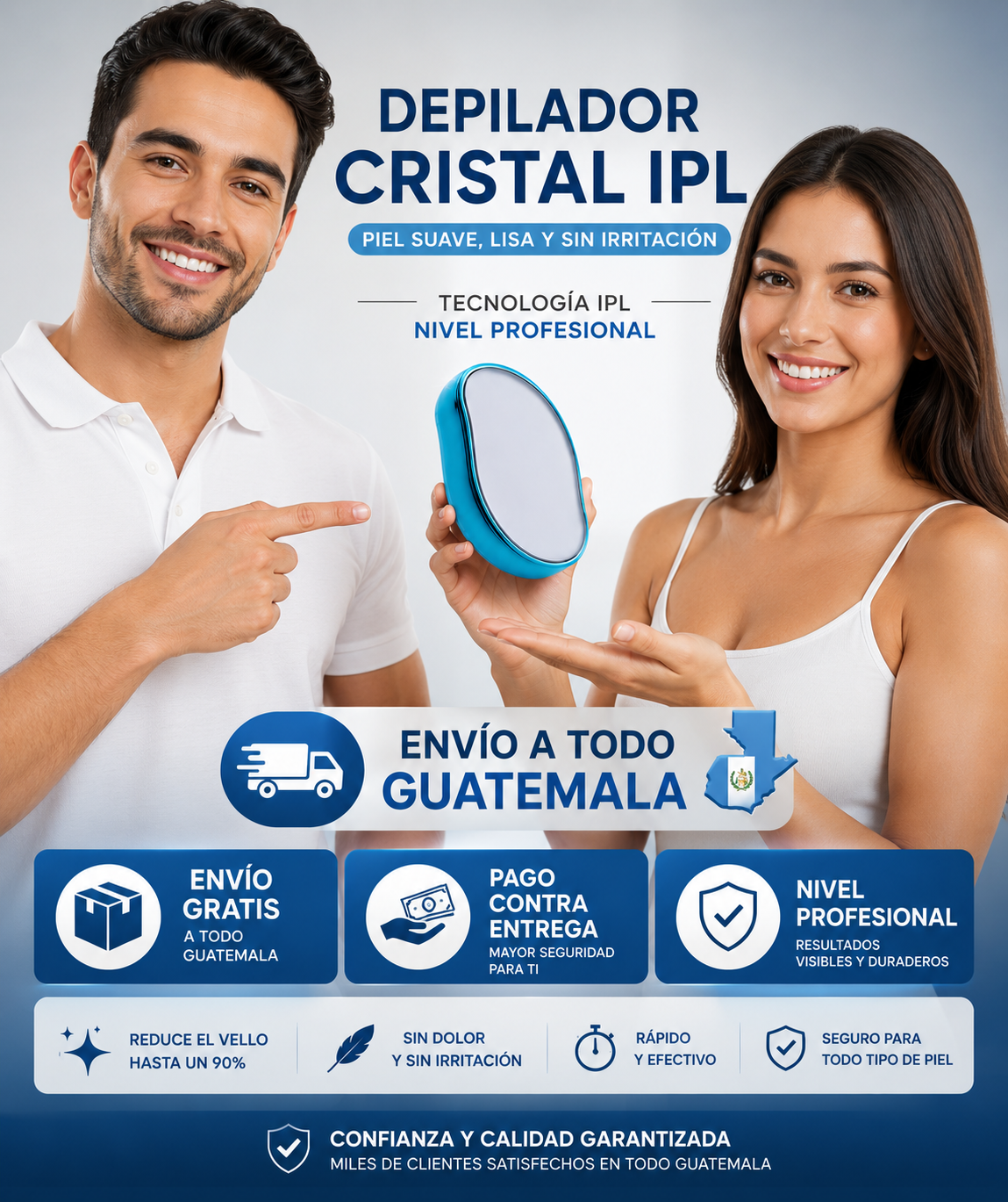 Depiladora de Cristal  ✨ DEPILACIÓN SIN DOLOR 💎 Piel Lisa y Suave por Más Tiempo